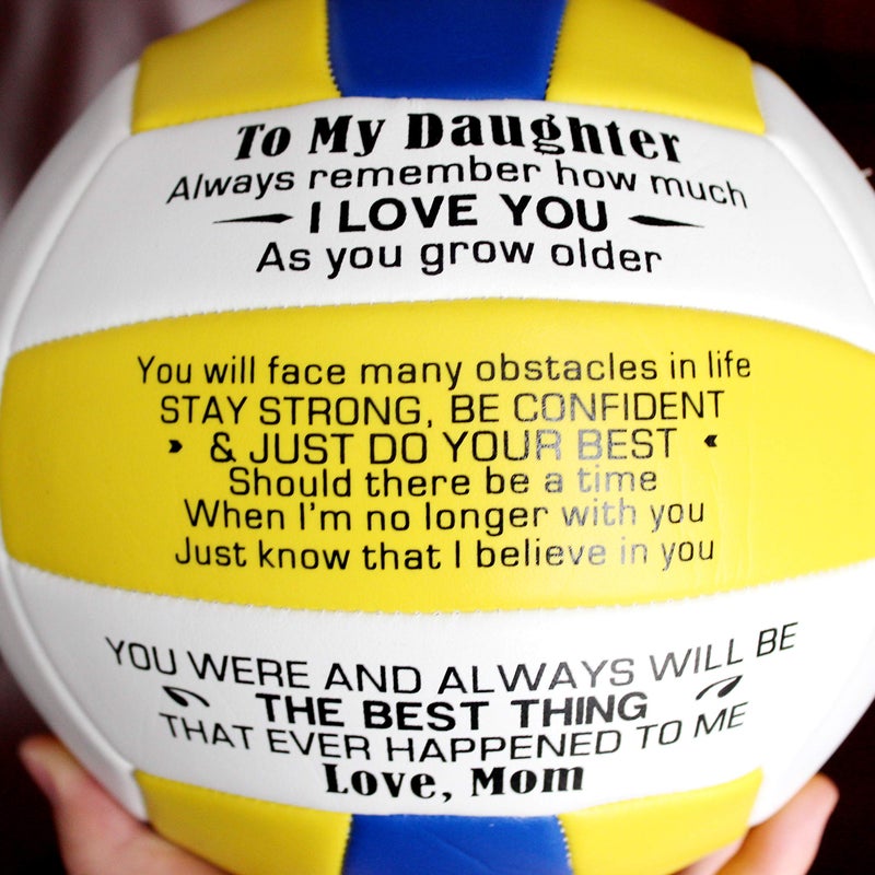Uloveido Mom to My Daughter Personalized Volleyball for Female with Inspiration Words Sport Gift to Women Y605 (to My Daughter) - Image 4